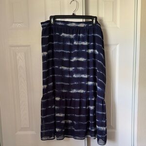 Pretty Banana Republic Indigo and White striped  Maxi Skirt XL